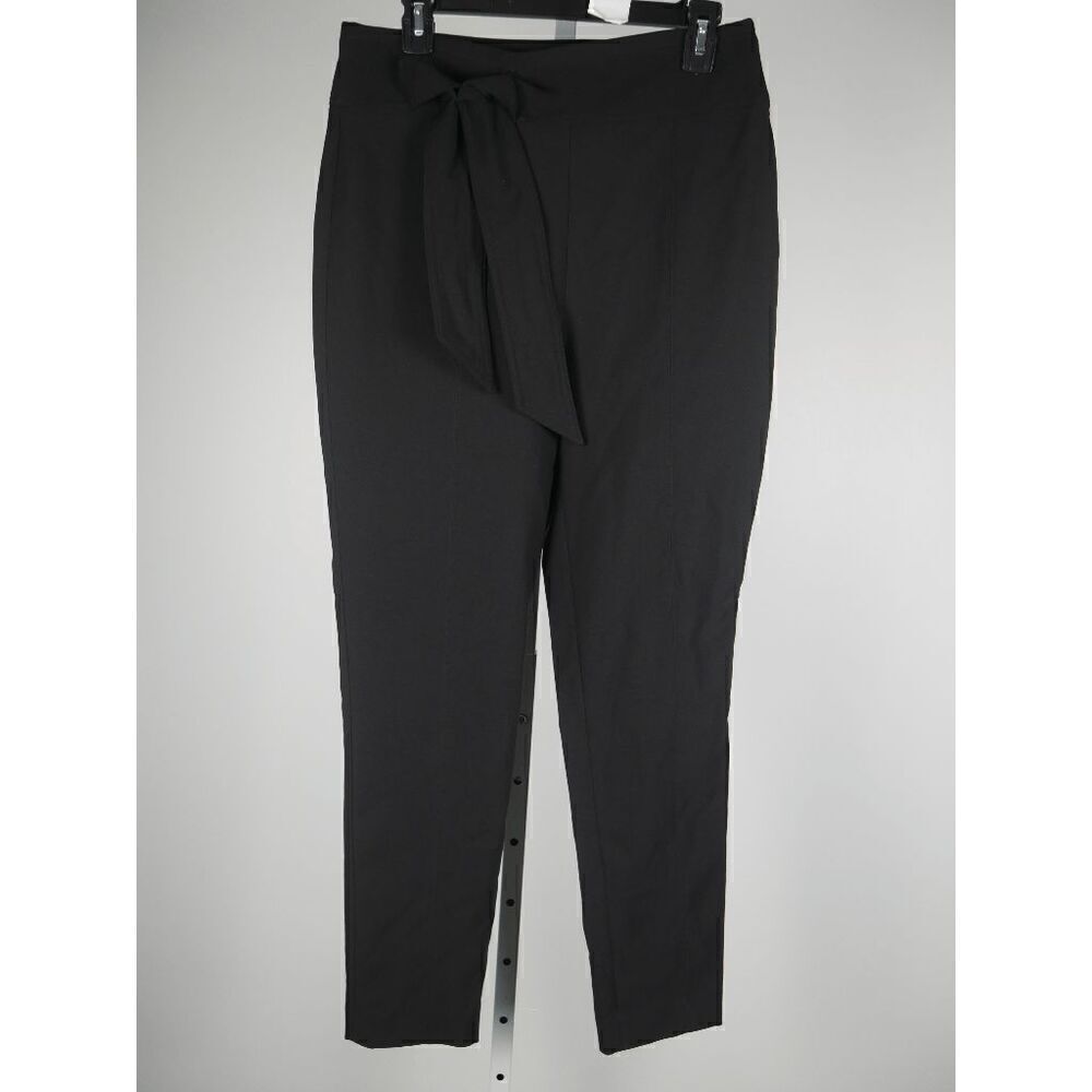 CALVIN KLEIN Women's Black Tie Mid-rise Pants 12